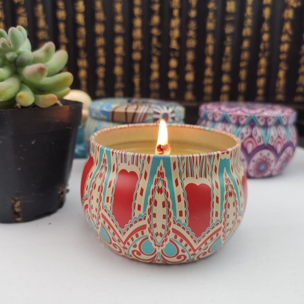 Nến thơm hoa khô tự nhiên Dạng hộp quà Thiếc độc đáo mã 25007 Kami