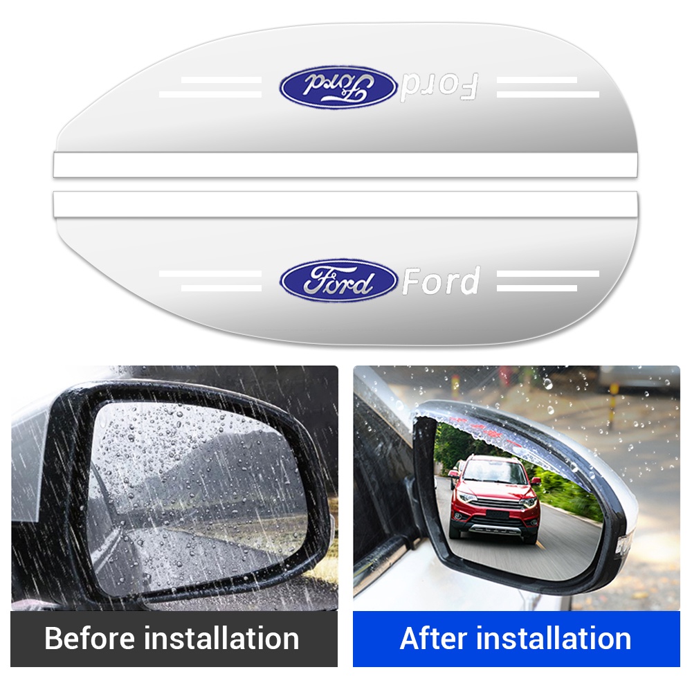 Bộ 2 Miếng Dán Chống Mưa Cho Kính Chiếu Hậu Xe Hơi Ford Fiesta Ranger Ecosport Focus Everest