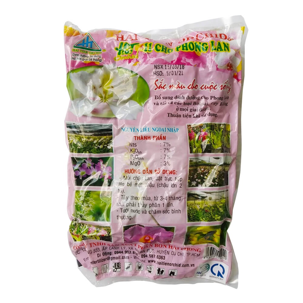 Phân hữu cơ sinh học Hải Tiên hồng chứa Vitamin B1 và NAA cho cây Phong Lan HAI TIEN ORCHID 500gram