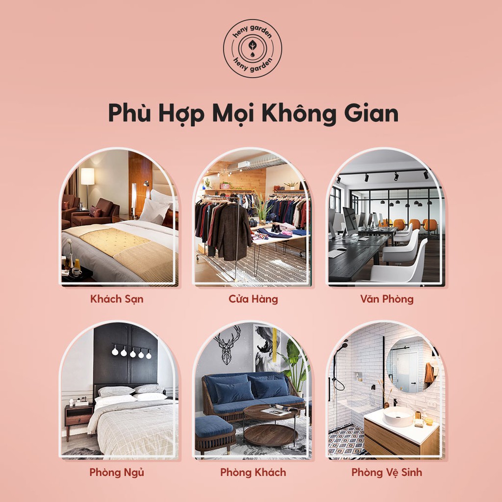 Bộ Đá Khuếch Tán Tinh Dầu Pha Lê Halite HENY GARDEN Tạo Mùi Hương Nhẹ Nhàng Thay Thế Máy Xông