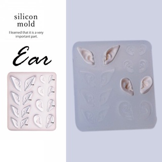 Khuôn silicone trong dẻo nặn đất sét đổ resin hình khuôn tai các loại cho búp bê doll nặn tượng