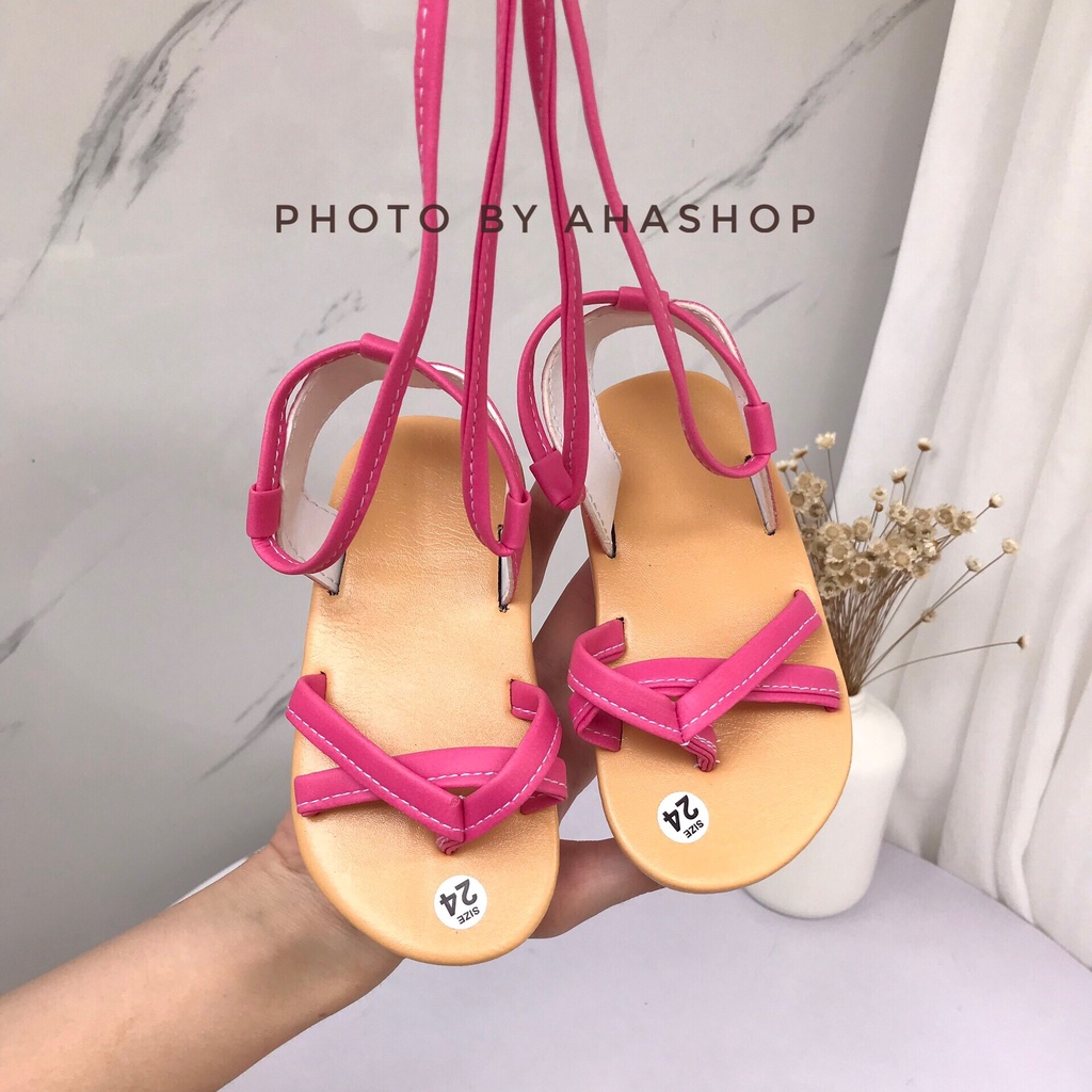 Sẵn Sandal Chiến Binh Dép Quai Hậu Dây Cột Cho Bé Gái K100