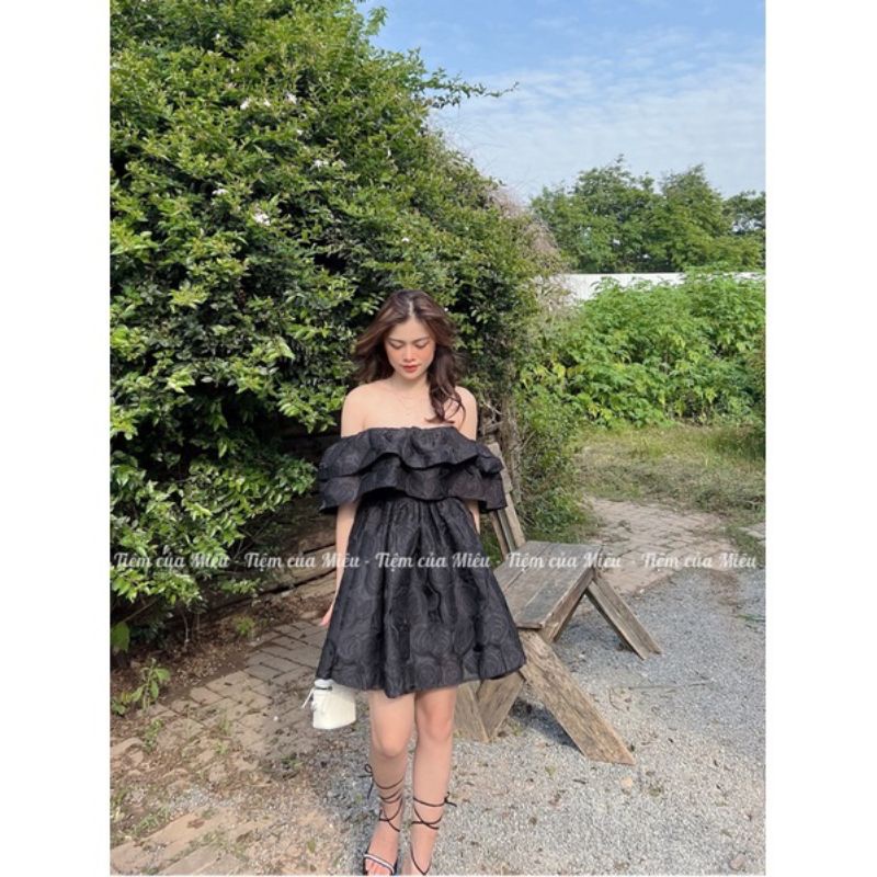 💢Váy trễ vai tơ hoa bánh bèo xinhh dã mannn🌸🌸🌸