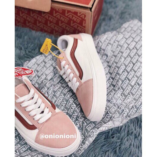Giày Sneaker Vans Custom Trắng Hồng Cam kết chính hãng