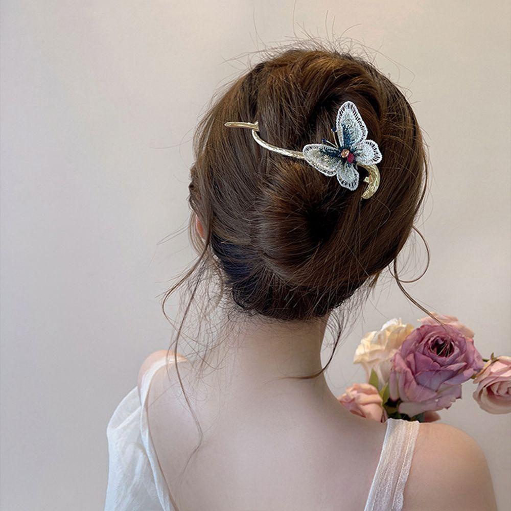 Kẹp Tóc Đuôi Ngựa Dạng Cong WMES15H Đơn Giản Cho Nữ Giá Đỡ