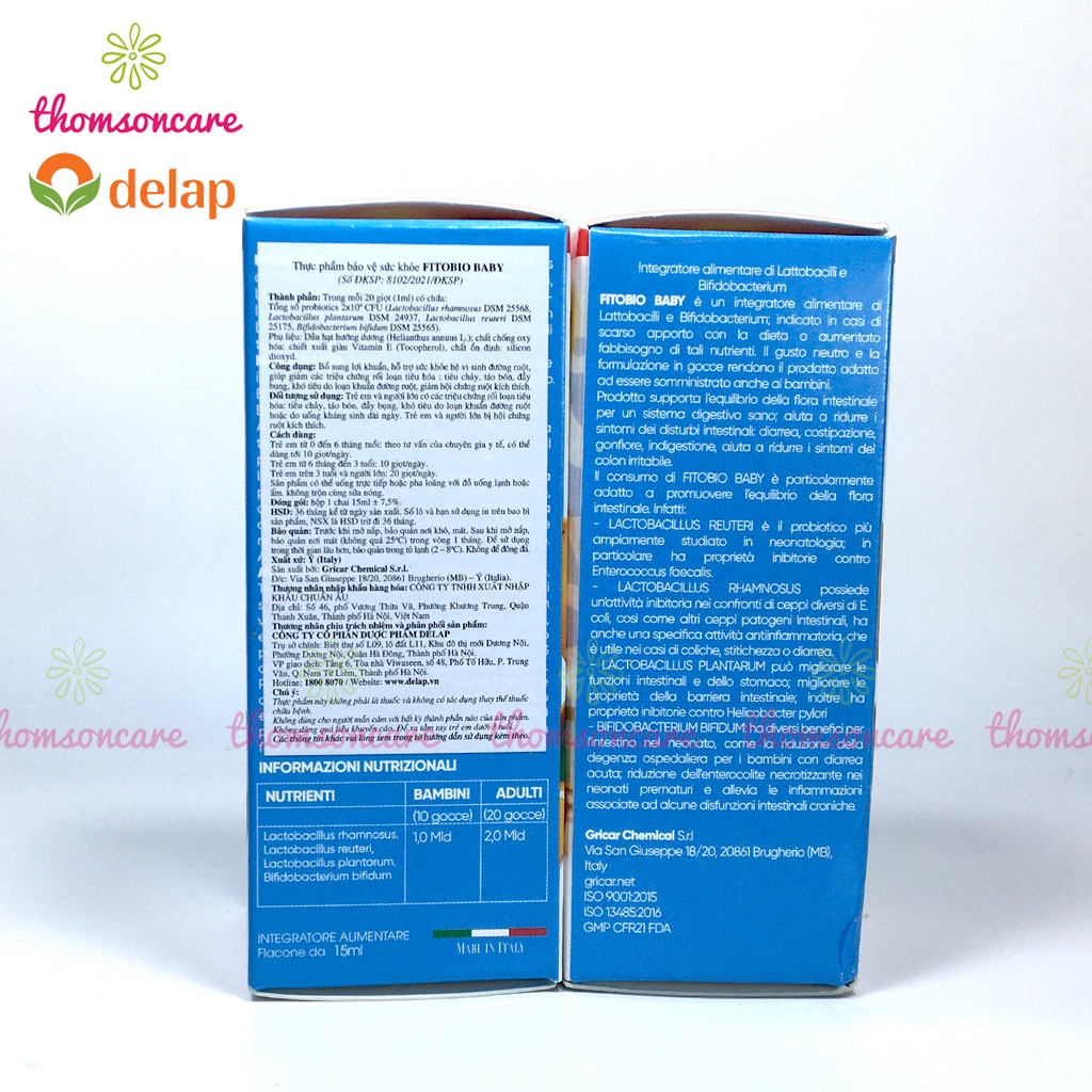 Fitobio baby Hỗ trợ vệ sinh đường ruột tăng cường hệ tiêu hóa cho bé giúp bé ăn ngon khỏe mạnh dược phẩm Delap Mamaba