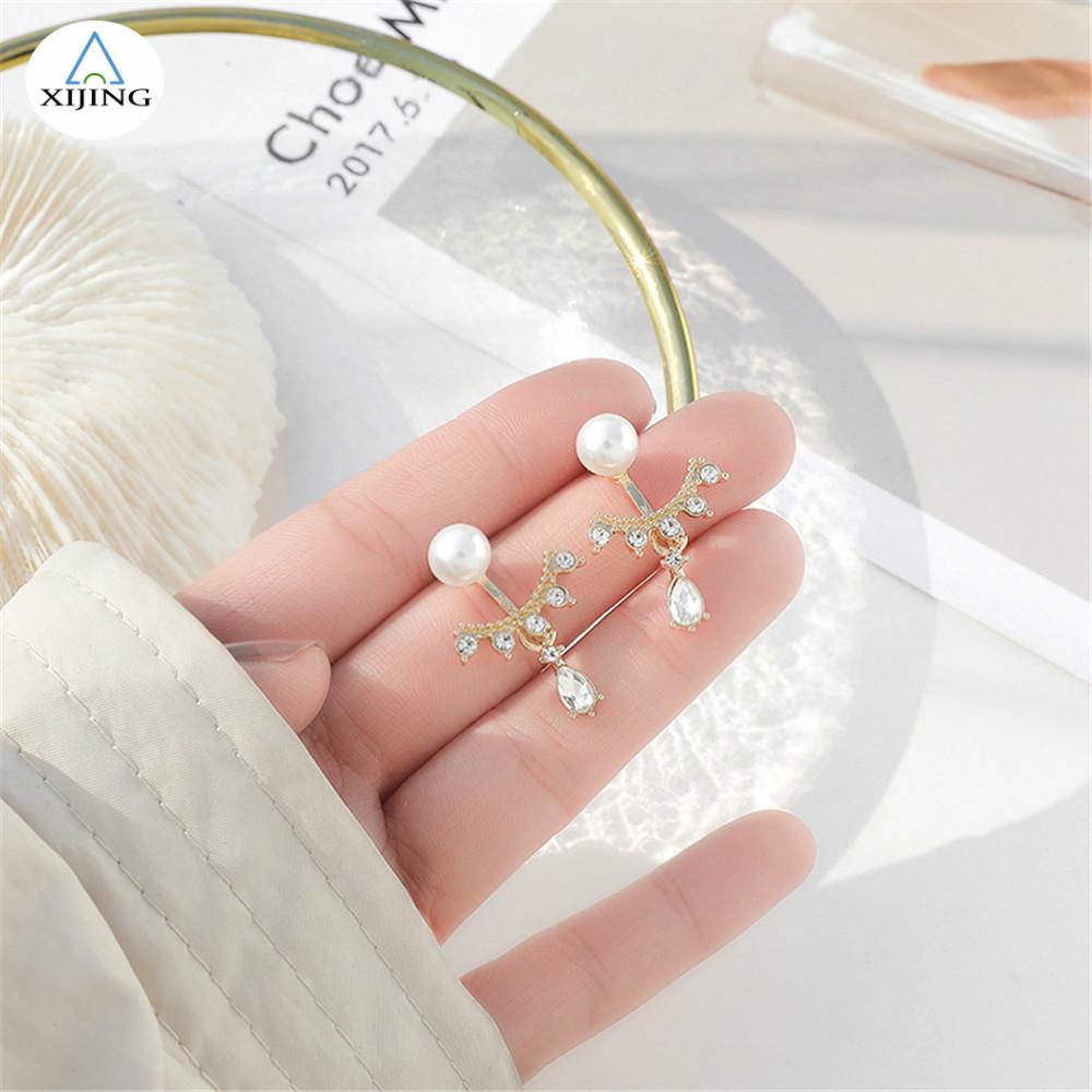 Khuyên tai đính ngọc trai nhân tạo đơn giản sang trọng cho nữ