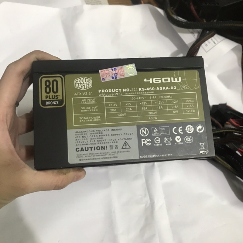 Nguồn Cooler Master 460w chuẩn 80 plus tem xanh lá