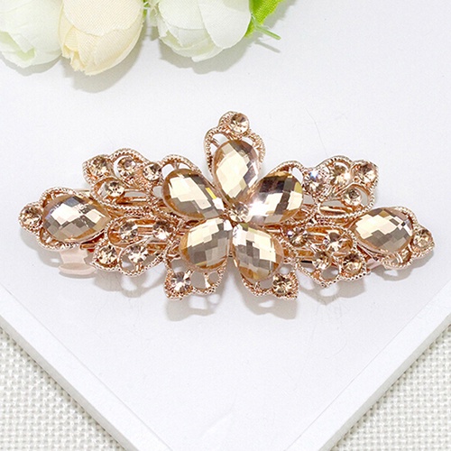 Kẹp tóc hình hoa đính đá giả lấp lánh thời trang cho nữ