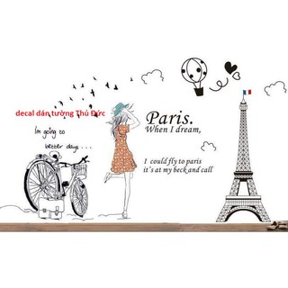 decal dán tường kết hợp