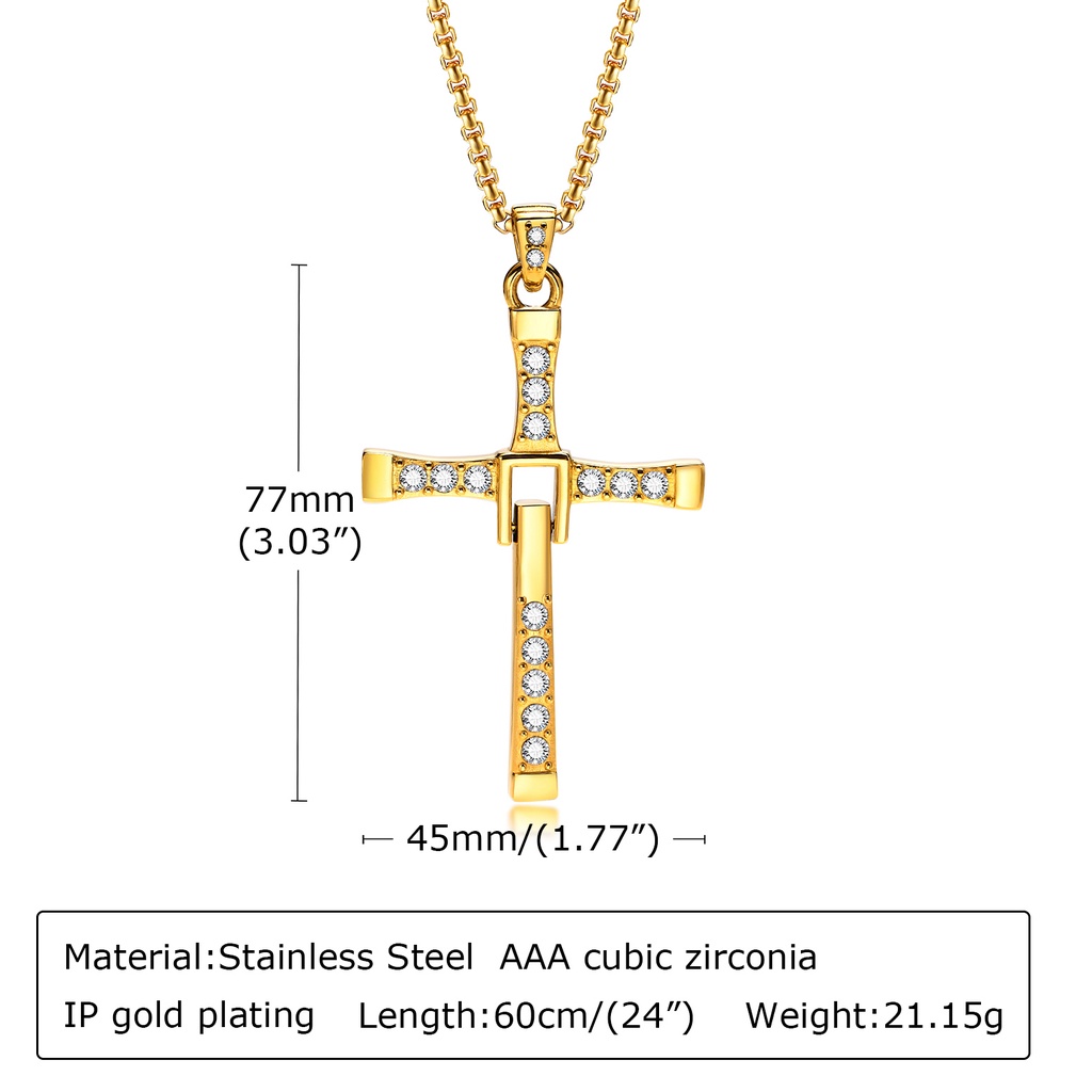 Vòng cổ Mặt Thánh Giá Mạ Vàng Thời Trang Cổ Điển