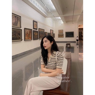 Áo Polo Len Mỏng Hàn Quốc Kẻ & Trơn