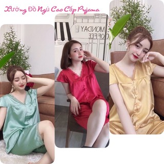 [Hot]Đồ Ngủ Lửng  40-100kg ren Bigsize Cao Cấp Kiểu Dáng Đẹp Vải Satin Lạnh Mặc Cực Thích