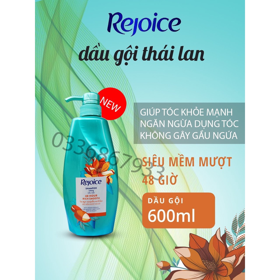 Dầu gội đầu Rejoice Thái Lan 600ml siêu mềm mượt đến 48h