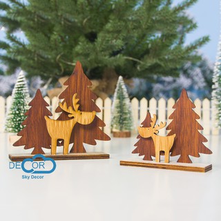 Set cây thông, nai trang trí Giáng sinh, chụp ảnh Noel, decor nhà cửa, cửa hàng