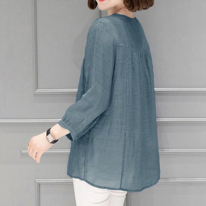 Áo Đũi Nữ Dáng Rộng Phong Cách Thanh Lịch Cho Phụ Nữ Tuổi Trung Niên ALE19