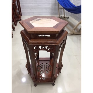 [HCM] Ghế đôn lục giác , mặt ghế 32cm, kết hợp giữa gỗ và đá, cao 60cm