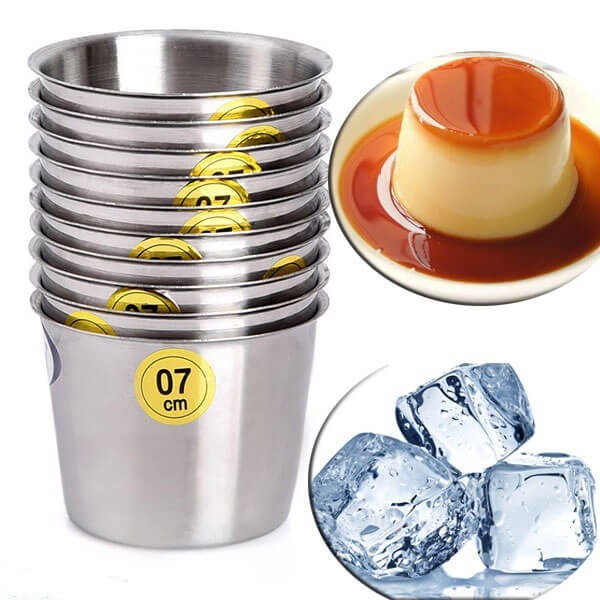 Bộ 5 cốc Đá Khuôn Nướng Bánh Flan Inox