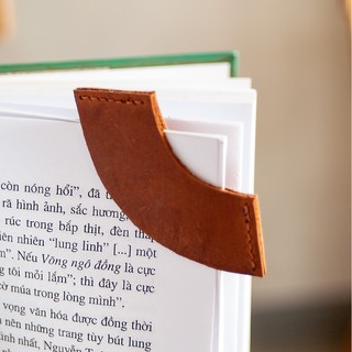 Bookmark sách - Đánh dấu trang sách Da bò tự nhiên Luna (size 4,5cm x 4,5cm)