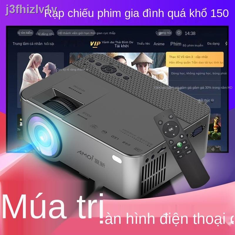 [Mới nhất ]Máy chiếu Amoi phòng ngủ HD điện thoại di động treo tường mini 4K TV nhỏ trên