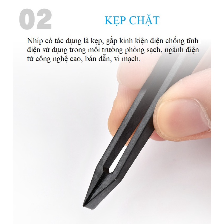 Nhíp nhựa chống tĩnh điện 93301,93302,93303,93304,93305,93306,93307,93308 kẹp, gắp kinh kiện phòng sạch