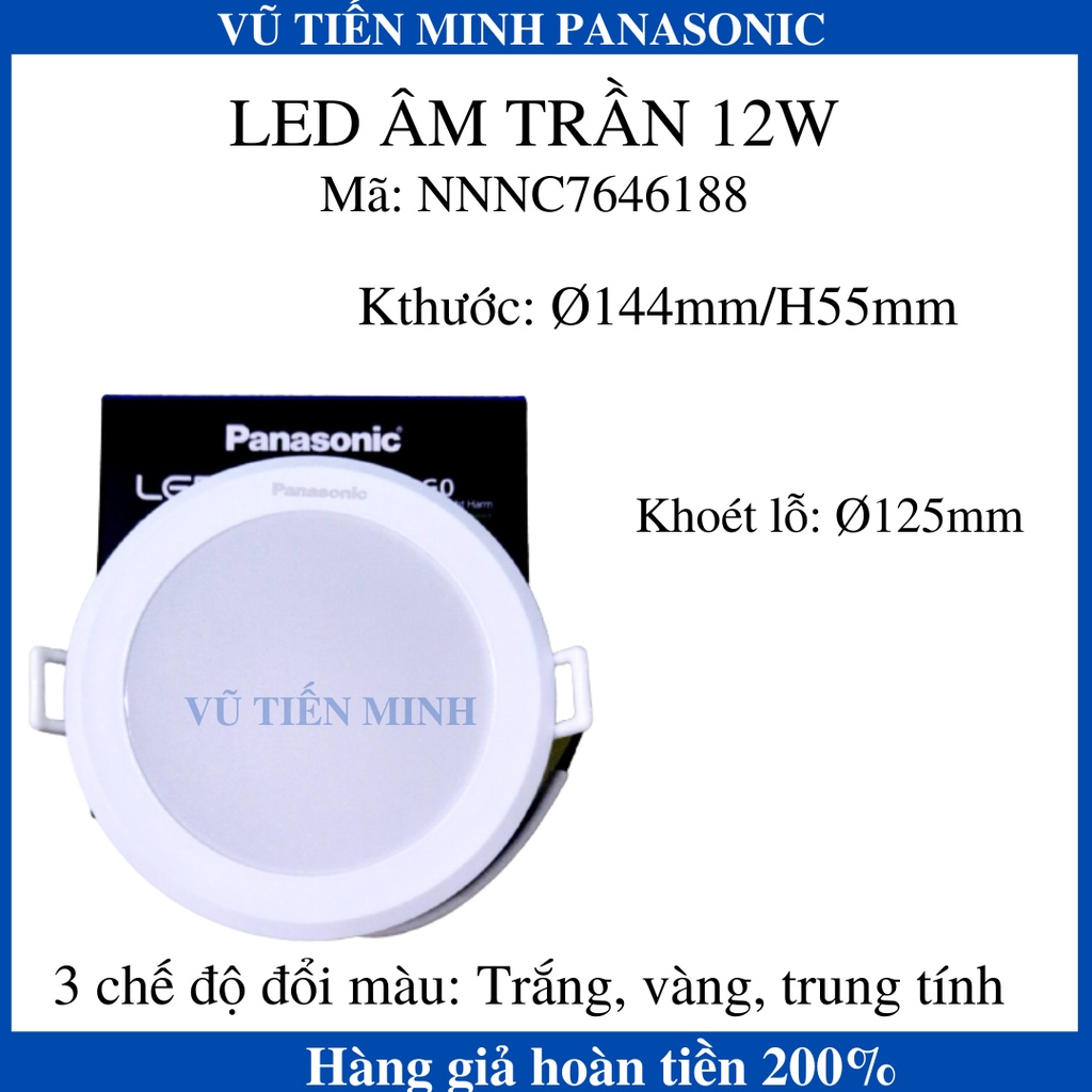 Đèn led âm trần Panasonic 9w, 12w, 15w 3 chế độ- Hàng chính hãng, bảo hành toàn quốc