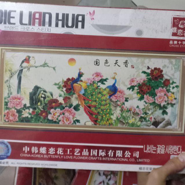 Tranh thêu chữ thập phu thê viên mãn tuyệt đẹp hình thật