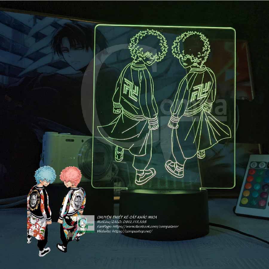 Đèn Ngủ Tokyo Revengers Kawata Nohaya x Kawata Souta ATKR9903 16 màu tùy chỉnh COMPASHOP