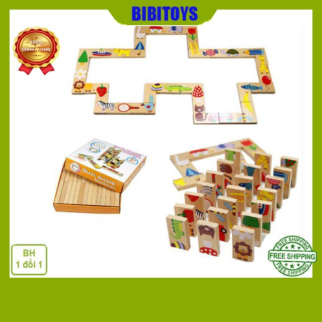 Đồ chơi Domino gỗ nối tiếp 28 chi tiết cho bé