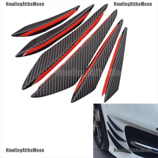 VN 6Pcs Carbon Fiber Style Car Front Bumper Lip Splitter Body Spoiler Canards ET