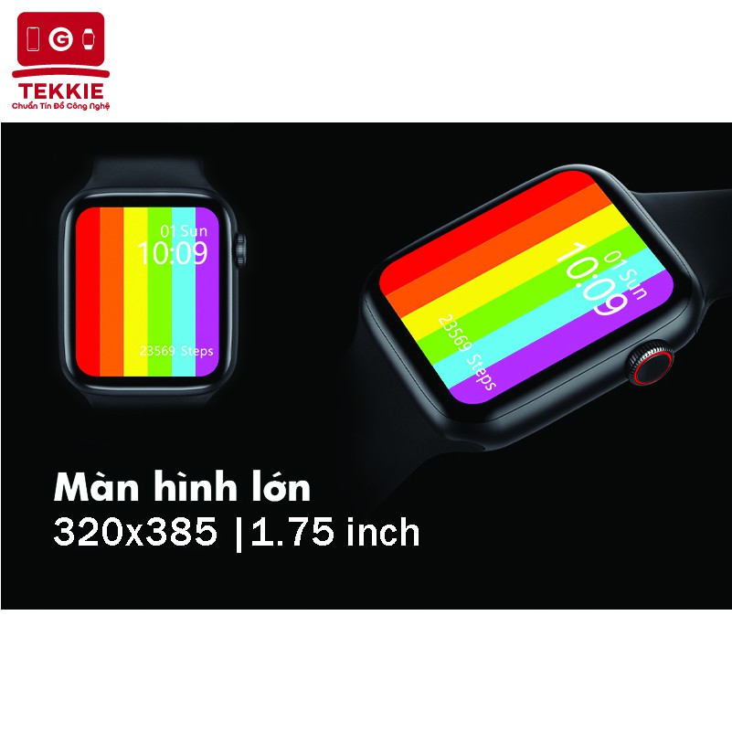 Đồng Hồ Thông Minh Smart Watch W46 Series 6 thay đổi ảnh nền - Chống nước IP68 - Sạc không dây