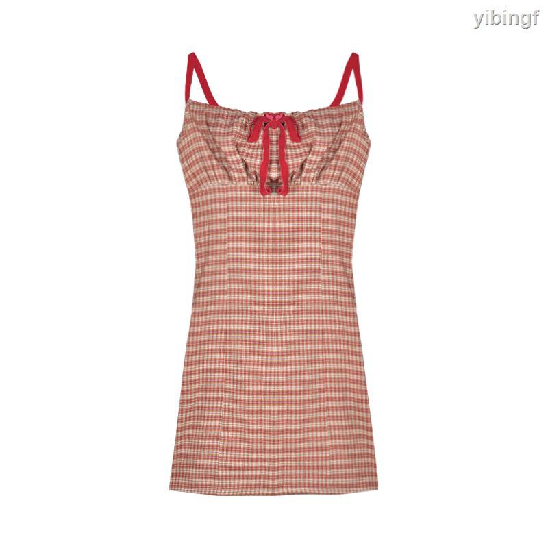 Đầm Hai Dây Họa Tiết Sọc Caro Phong Cách Retro 2020 | BigBuy360 - bigbuy360.vn