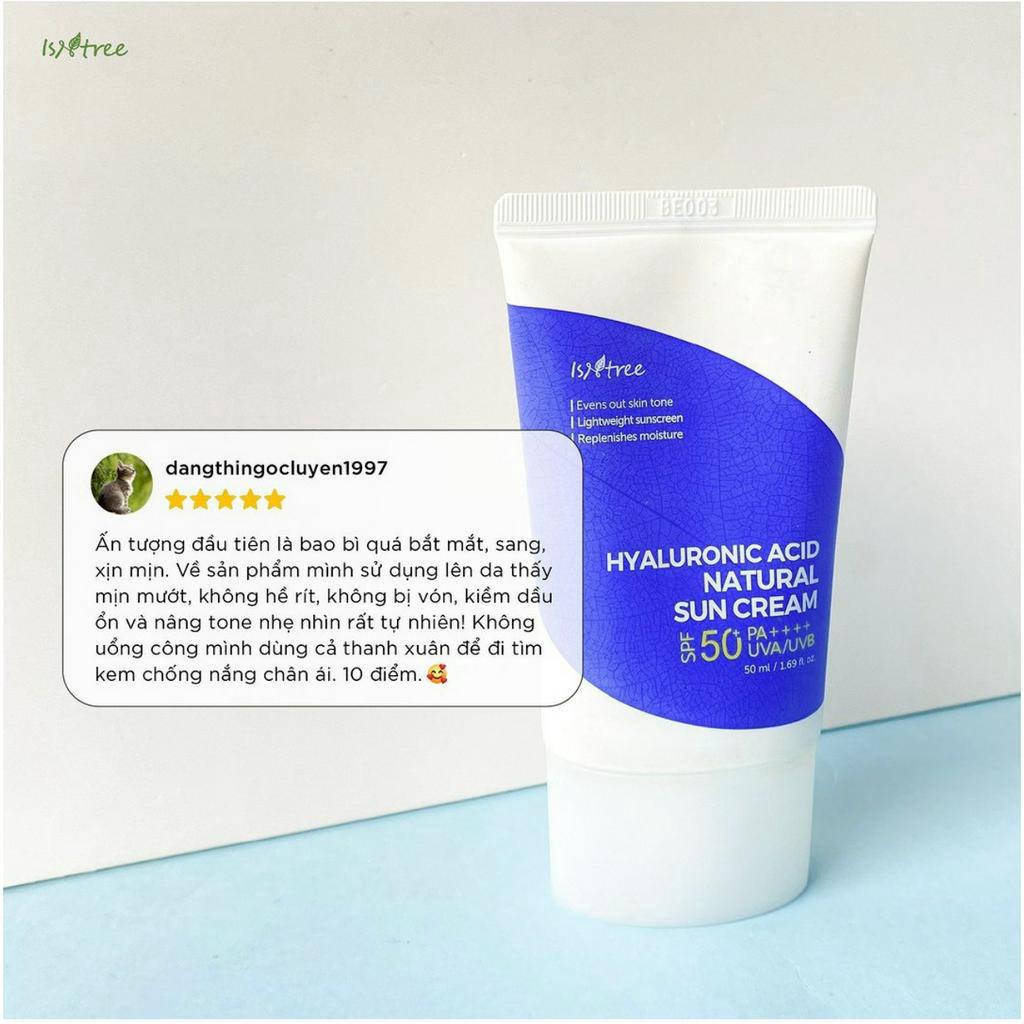Kem chống nắng vật lý ISNTREE Hyaluronic Acid Natural Sun Cream 50ml