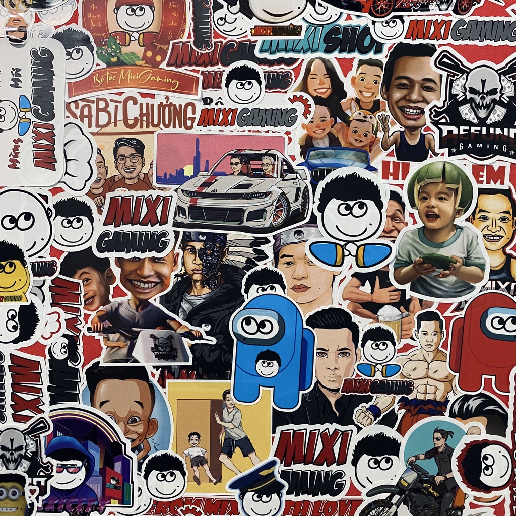 Set Sticker a Độ Mixi,Logo Mixigaming, Team Refund Mới Nhất 2022, Dán Trang Trí Điện Thoại, Laptop, Vali...