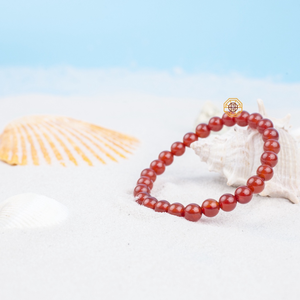 Vòng tay phong thủy đá MNao Đỏ [TẶNG HỘP GỖ CAO CẤP] may mắn tài lộc nam nữ mệnh Hỏa Thổ - Phong Thủy Tây Tạng