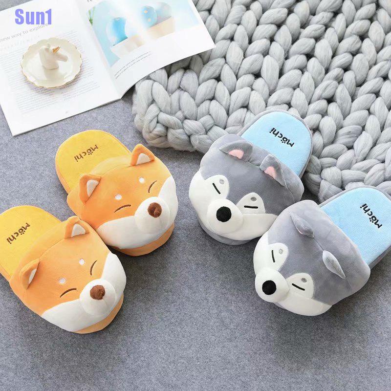 Dép Bông Đi Trong Nhà Ấm Áp Hình Chú Chó Husky Dễ Thương