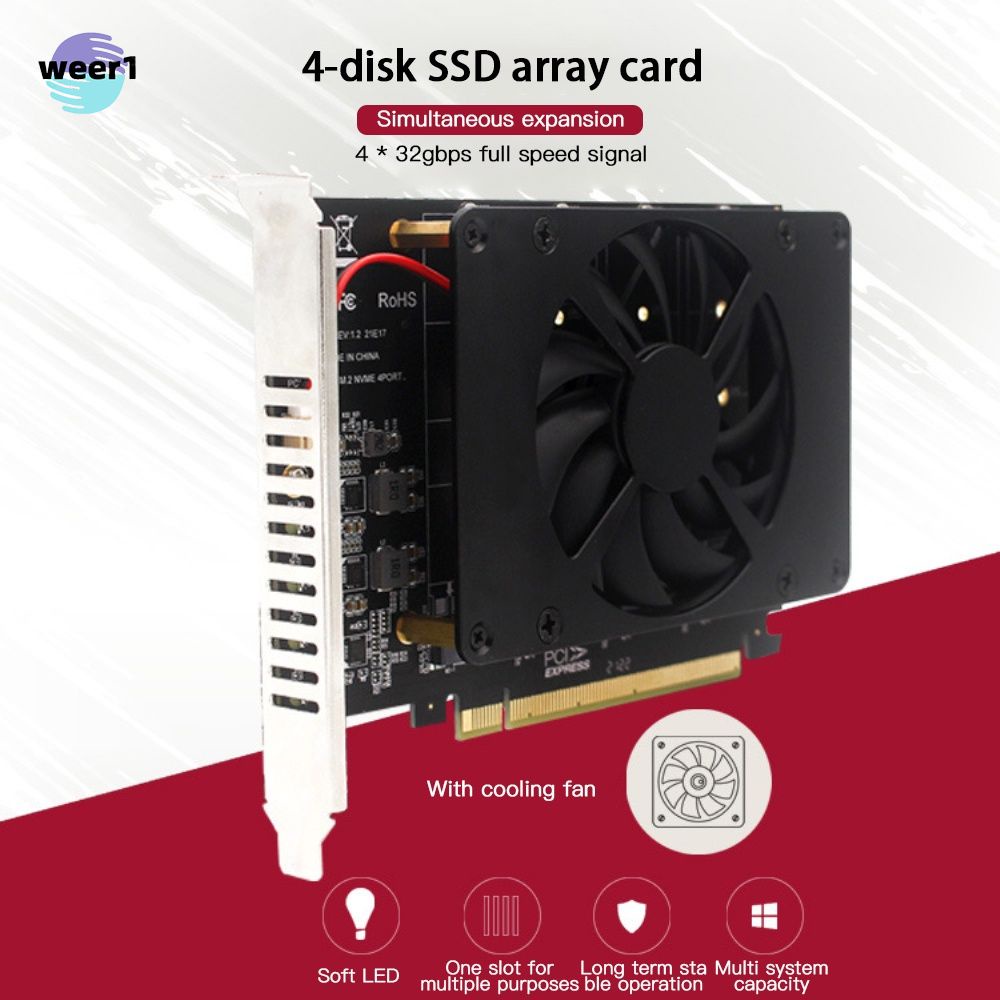 Bảng Mạch Chuyển Đổi Pci-Ex16 Nvme M.2 Mkey Ssd Raid Array Mở Rộng Thẻ Pci-E | WebRaoVat - webraovat.net.vn