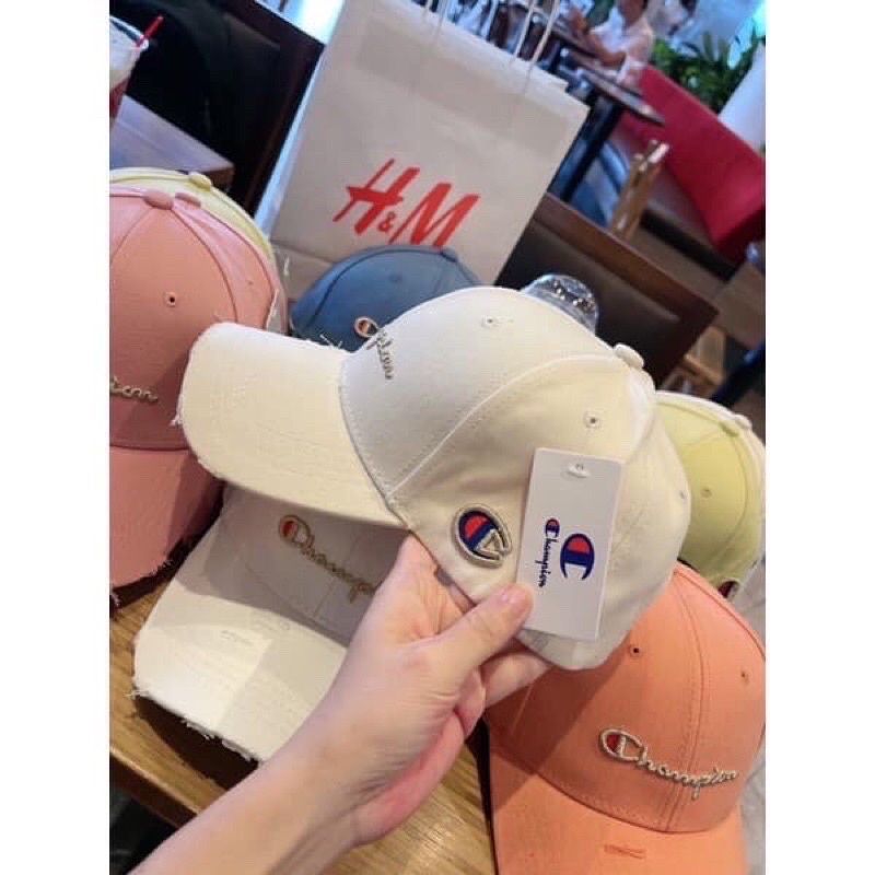 Mũ lưỡi trai rách ❤️ Nón thêu chữ CHAMPION phong cách Ulzzang form unisex nam nữ