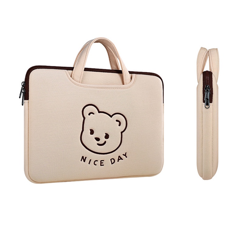 Túi Đựng Laptop In Hình Gấu Dễ Thương Cho Macbook Air Pro M1 13 Retina 11.6 13.3 15.6 Lenovo Huawei