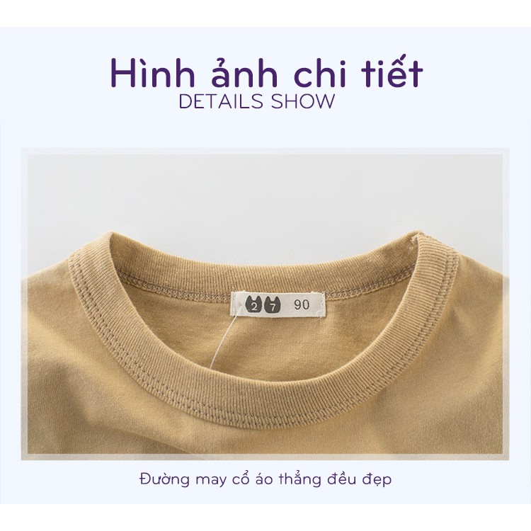 Áo thun bé trai cộc tay hình thú đáng yêu EROKIDS chất cotton hàng xuất Âu Mỹ