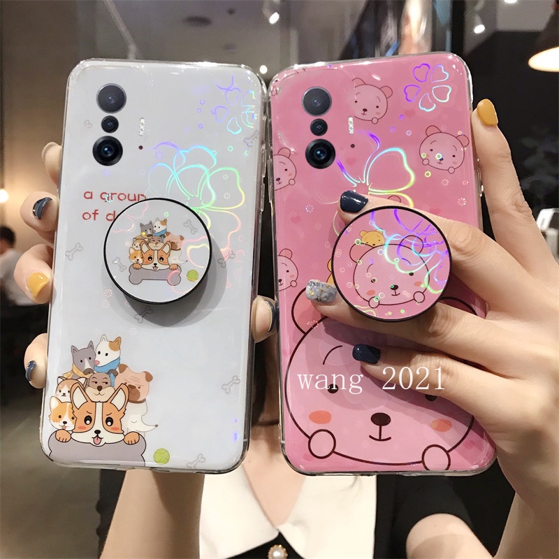 Ốp điện thoại mềm họa tiết hoạt hình nhiều màu sắc có giá đỡ mẫu mới cho Xiaomi 11T Pro 11T Mi 11 Lite 5G NE Xiaomi 11T