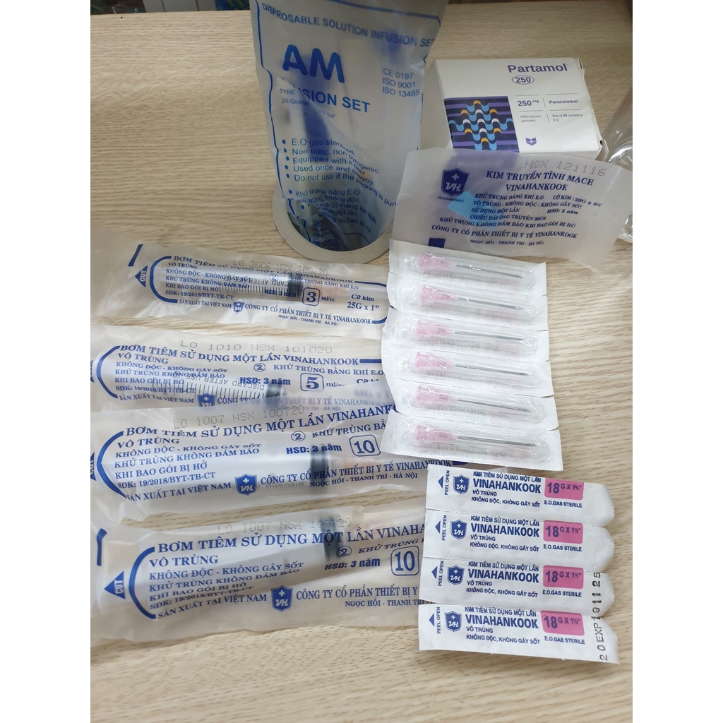Bơm kim tiêm y tế 1ml 3ml 5cc 10cc 20ml 50ml , vô trùng, xilanh sử dụng một lần