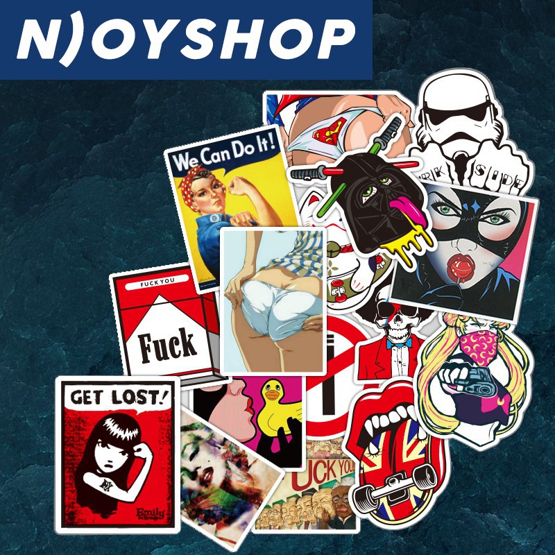 SET 50 MIẾNG STICKER 420 DÁN LAPTOP DÁN TƯỜNG DÁN TỦ DÁN NÓN CHỐNG NƯỚC | BigBuy360 - bigbuy360.vn