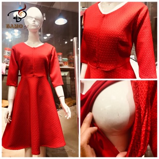 Váy cho con bú Bamo Art chất dạ