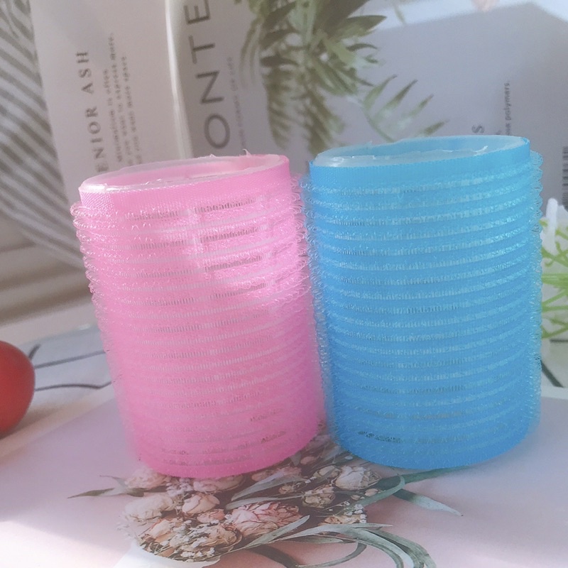 Set 2 Lô cuốn, lô uốn tóc mái tự dính bằng nhựa cỡ lớn 6cm