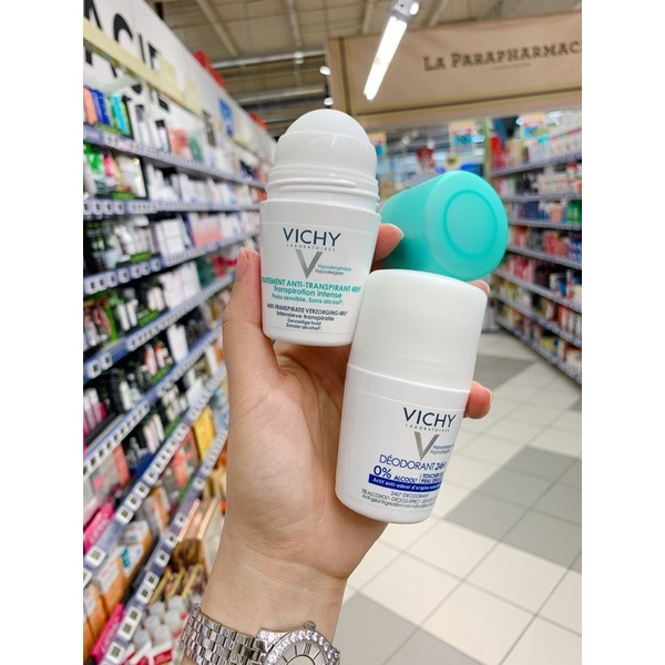 Lăn khử mùi Vichy 50ml của Pháp làm mờ vết thâm (màu trắng- cho da nhạy cảm)
