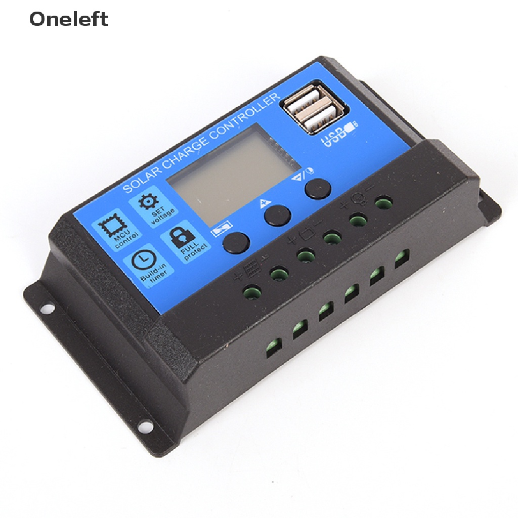 Oneleft 10A 12V/24V Solar Panel Charger Controller Battery Regulator USB LCD SS VN