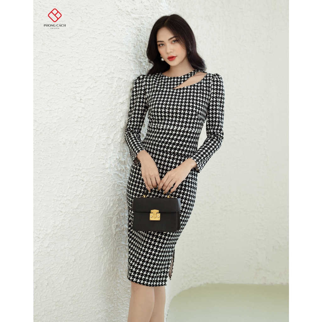Đầm body cut out hoạ tiết SD1363 - Phong Cách SAIGON
