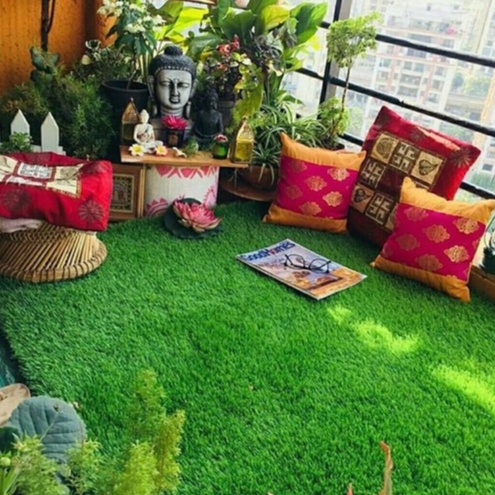 Thi công công trình cỏ nhân tạo Trường học,sân vươn, ban công, quán cafe sân bóng sân gofl, thảm cỏ nhân tạo giá rẻ