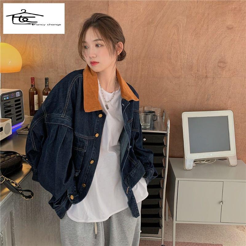 Áo Khoác Denim Dáng Ngắn Phong Cách Retro Đường Phố Thời Trang Thu Xuân Dành Cho Nữ 2022